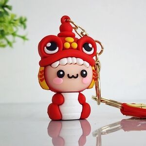 ❤️ Chinese Lion Dance Lucky Charm -  Keychain Red Dragon Kawaii Lunar New Year